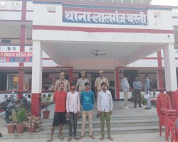 लालगंज पुलिस ने 4 अभियुक्तों को गिरफ्तार कर न्यायालय भेजा