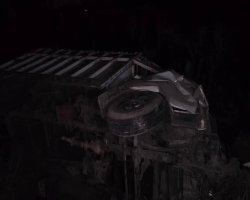 Basti: छुट्टा गोवंश को बचाने में अनियंत्रित हुई पिकअप, सड़क किनारे पलटी