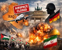 इराक एयरस्पेस बंद, जर्मनी बोला- ईरान जंग का हिस्सा नहीं बनेंगे, ईरान की सड़कों पर धमाके: पश्चिम एशिया संकट का नया चरण