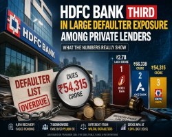 HDFC Bank Ranks Third in Large Defaulter Exposure Among Private Lenders